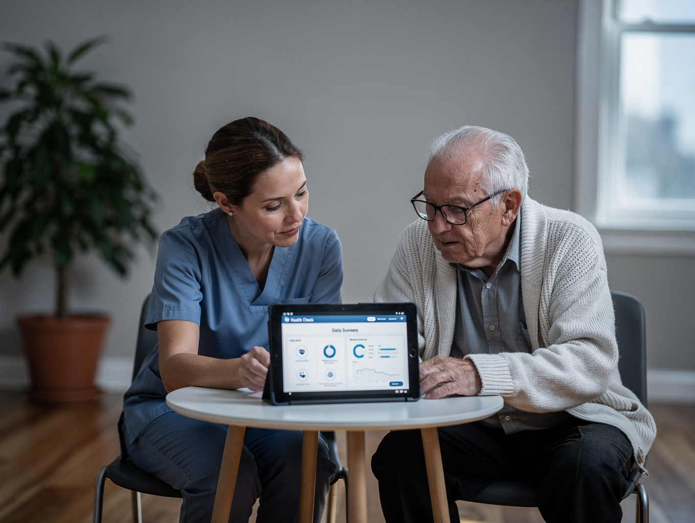 Professional consultation in a comfortable senior living space